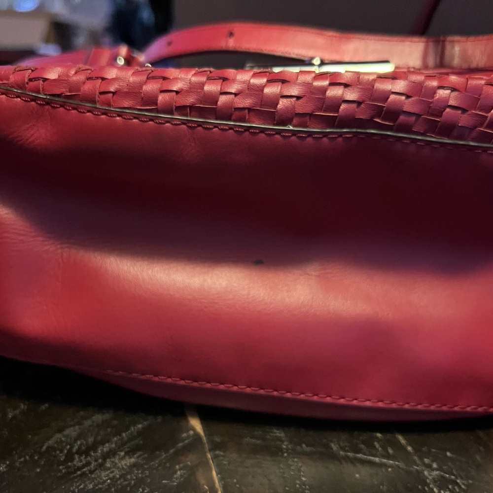 Coach Woven Red Leather Crossbody Bag - Picture 3 of 6